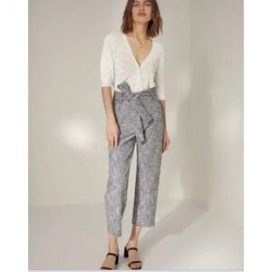 Wilfred Aritzia Félicité Tie Belted Cropped Cigarette Pants Espace Tweed Trouser
